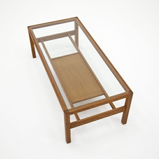 Glass Top Table +Sliding Tray［ガラストップ テーブル］｜ロー