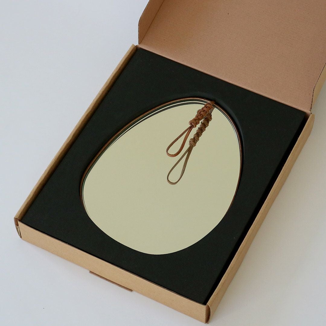 Woven Pebble Mirror 26（Chestnut）｜ウォールミラー・鏡｜KAMARO'AN