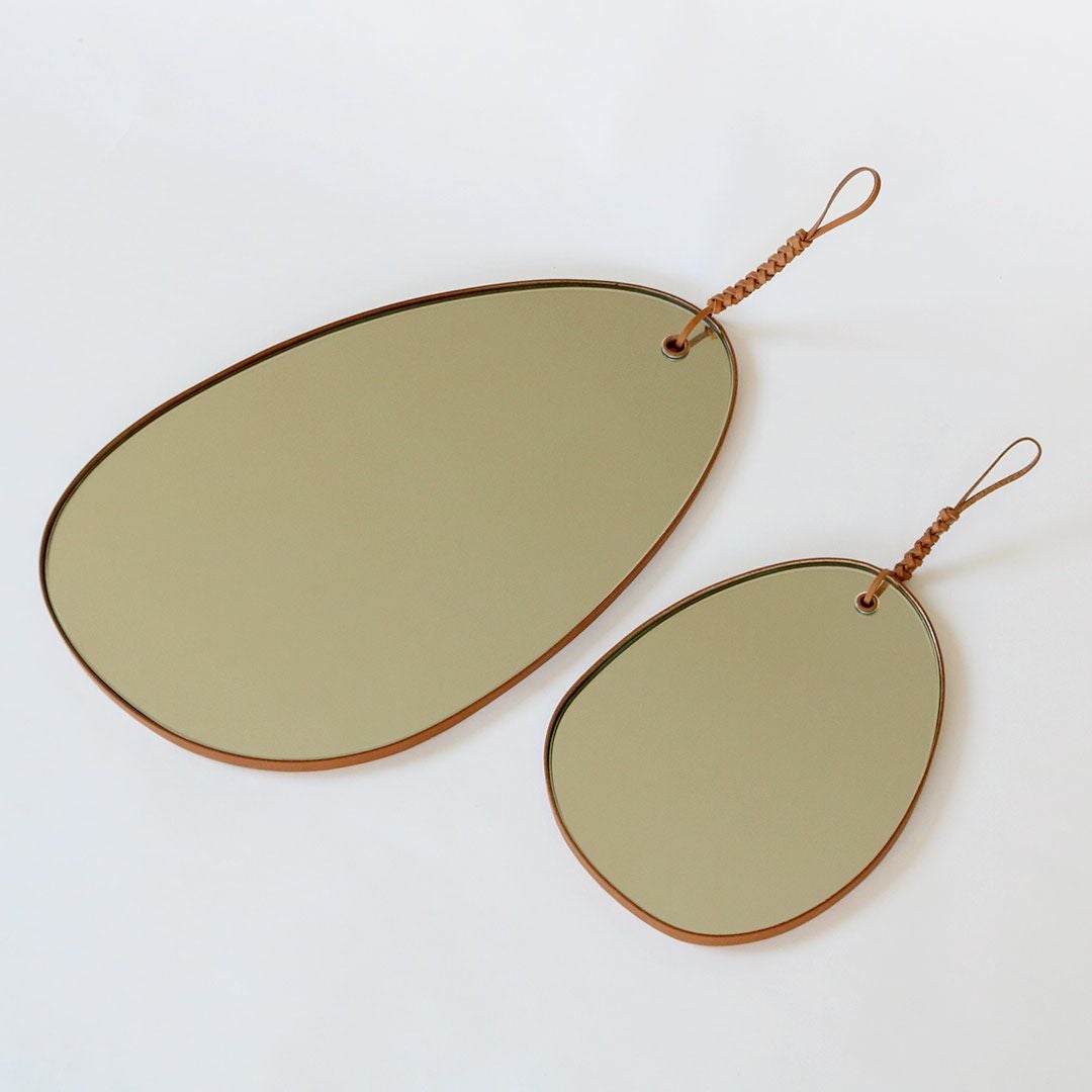 KAMARO’AN カマロアン ウォールミラー26 Woven Pebble Mirror 26（Chestnut）｜ウォールミラー・鏡｜KAMARO'AN