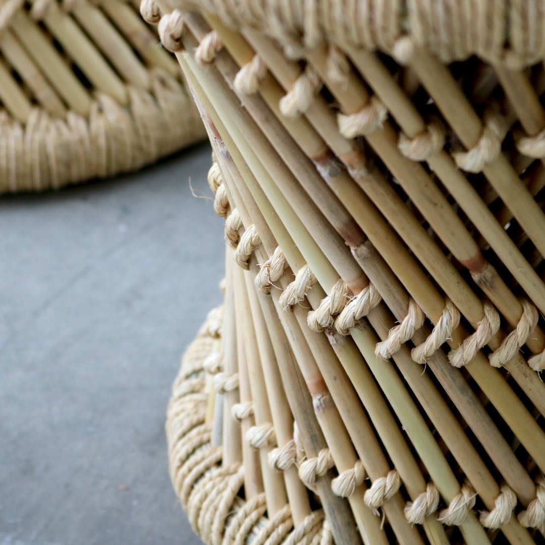 インド　スツール　椅子　2個セット　天然素材　グランピエ　カゴ　India 葛 REED STOOL ［リードスツール］2個セット｜椅子｜WOL - graf